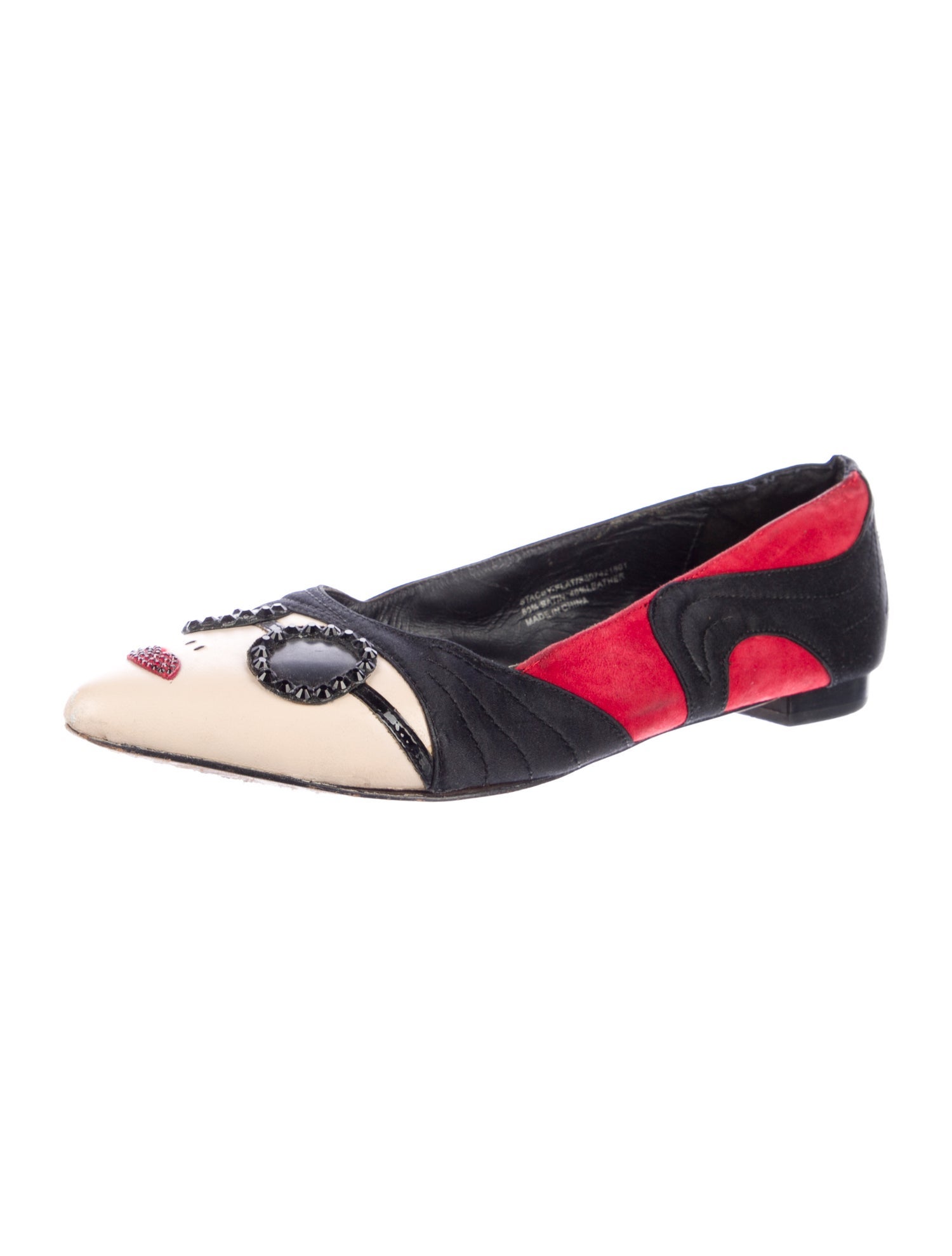 Alice + Olivia Leather Printed Ballet Flats