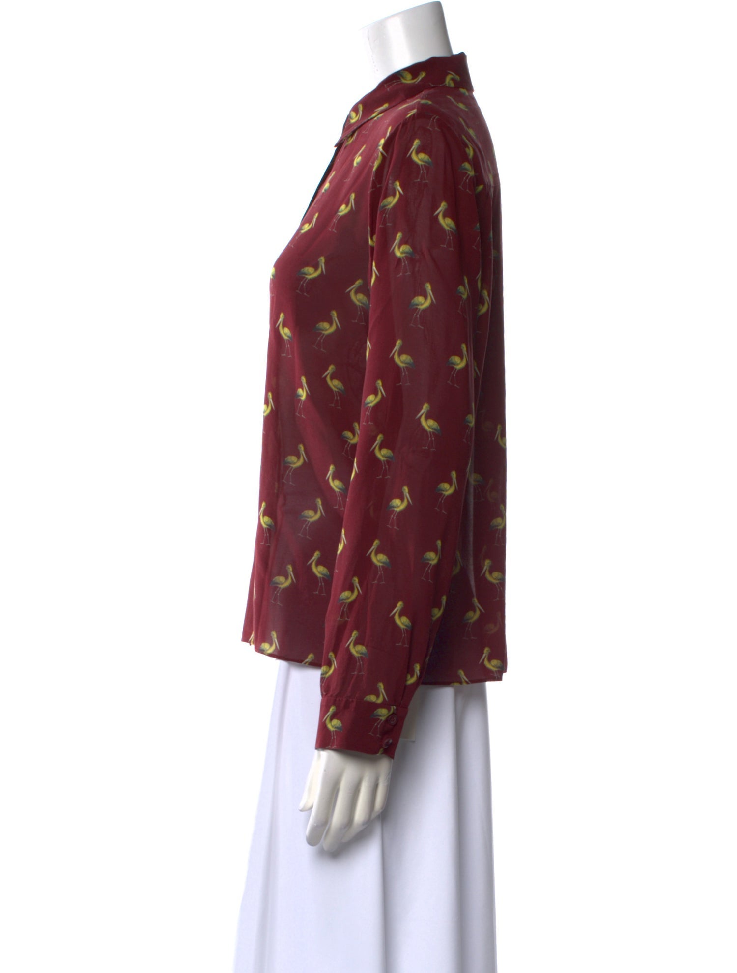 Alice + Olivia Silk Printed Button-Up Top