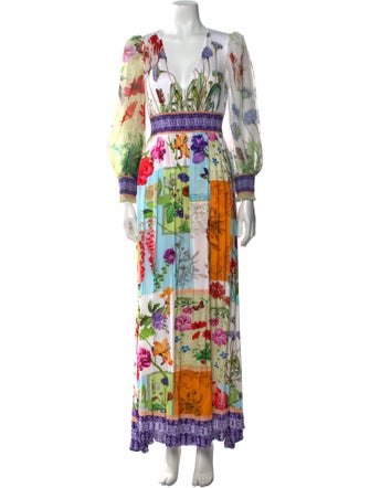 Alice + Olivia Printed Long Dress
