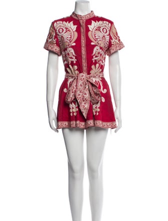 Alice + Olivia Paisley Print Mock Neck Romper