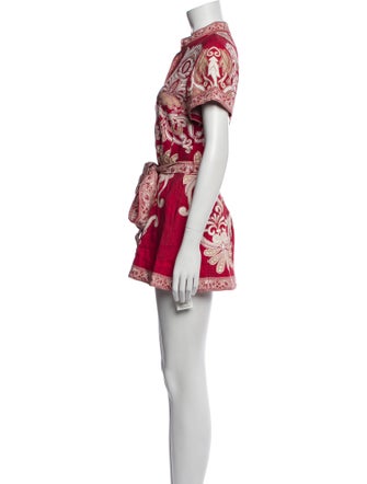 Alice + Olivia Paisley Print Mock Neck Romper