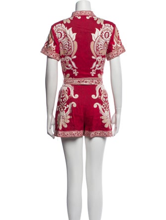 Alice + Olivia Paisley Print Mock Neck Romper