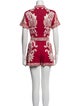 Alice + Olivia Paisley Print Mock Neck Romper
