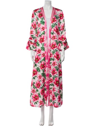 Alice + Olivia Satin Floral Print Robe