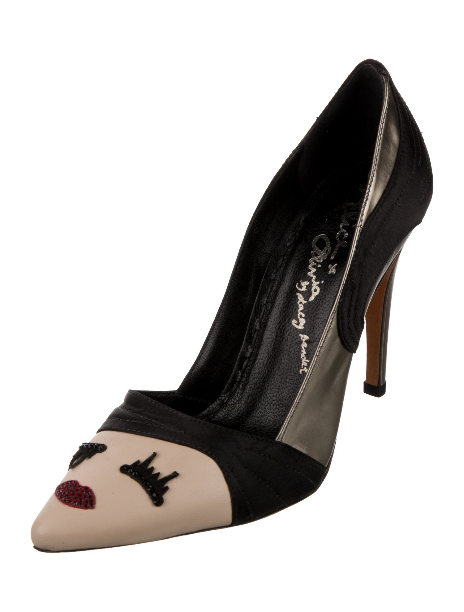 Alice + Olivia Leather Colorblock Pattern D'Orsay Pumps