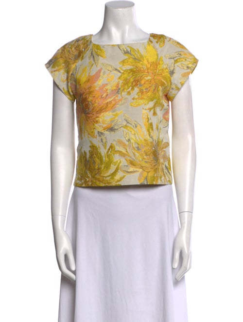 Alice + Olivia Printed Scoop Neck Crop Top