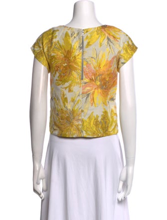 Alice + Olivia Printed Scoop Neck Crop Top