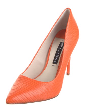 Alice + Olivia Embossed Leather Pumps