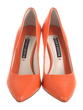 Alice + Olivia Embossed Leather Pumps