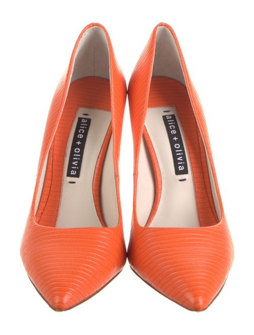 Alice + Olivia Embossed Leather Pumps