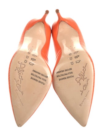 Alice + Olivia Embossed Leather Pumps