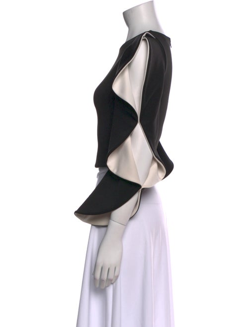 Alice + Olivia Crew Neck Three-Quarter Sleeve Crop Top