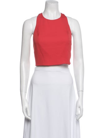 Alice + Olivia Silk Halterneck Crop Top