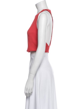 Alice + Olivia Silk Halterneck Crop Top