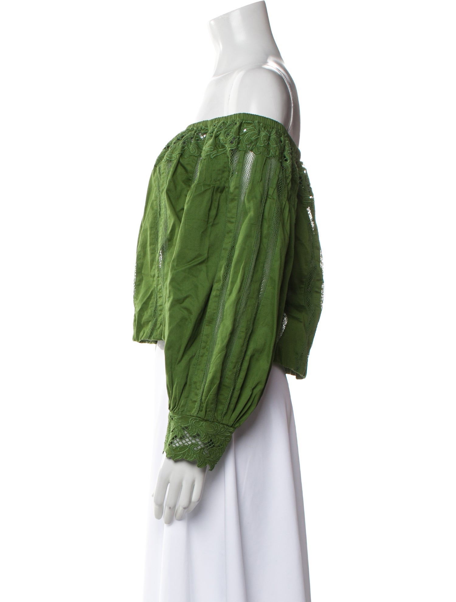 Alice + Olivia Off-The-Shoulder Long Sleeve Crop Top w/ Tags