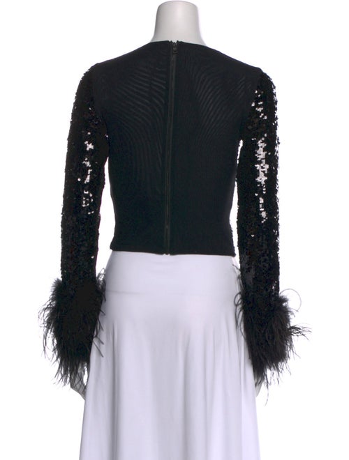 Alice + Olivia Crew Neck Long Sleeve Crop Top