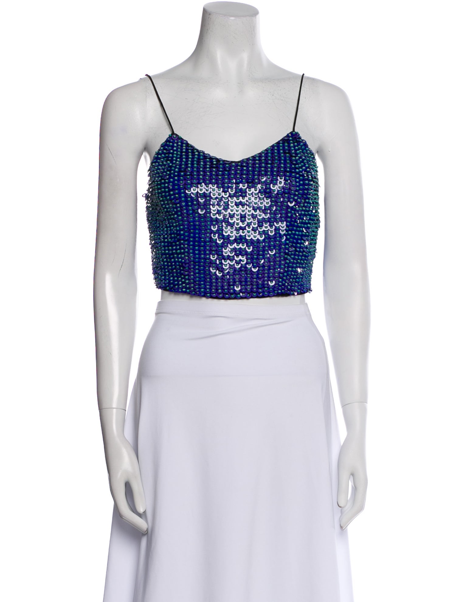 Alice + Olivia Printed Scoop Neck Crop Top