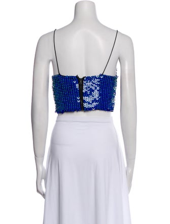 Alice + Olivia Printed Scoop Neck Crop Top