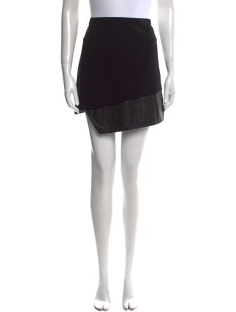 Alice + Olivia Leather Trim Embellishment Mini Skirt
