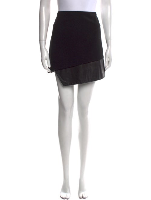 Alice + Olivia Leather Trim Embellishment Mini Skirt