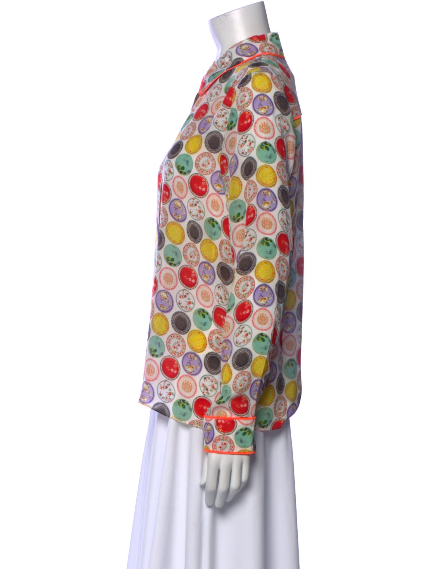 Alice + Olivia Silk Printed Button-Up Top w/ Tags