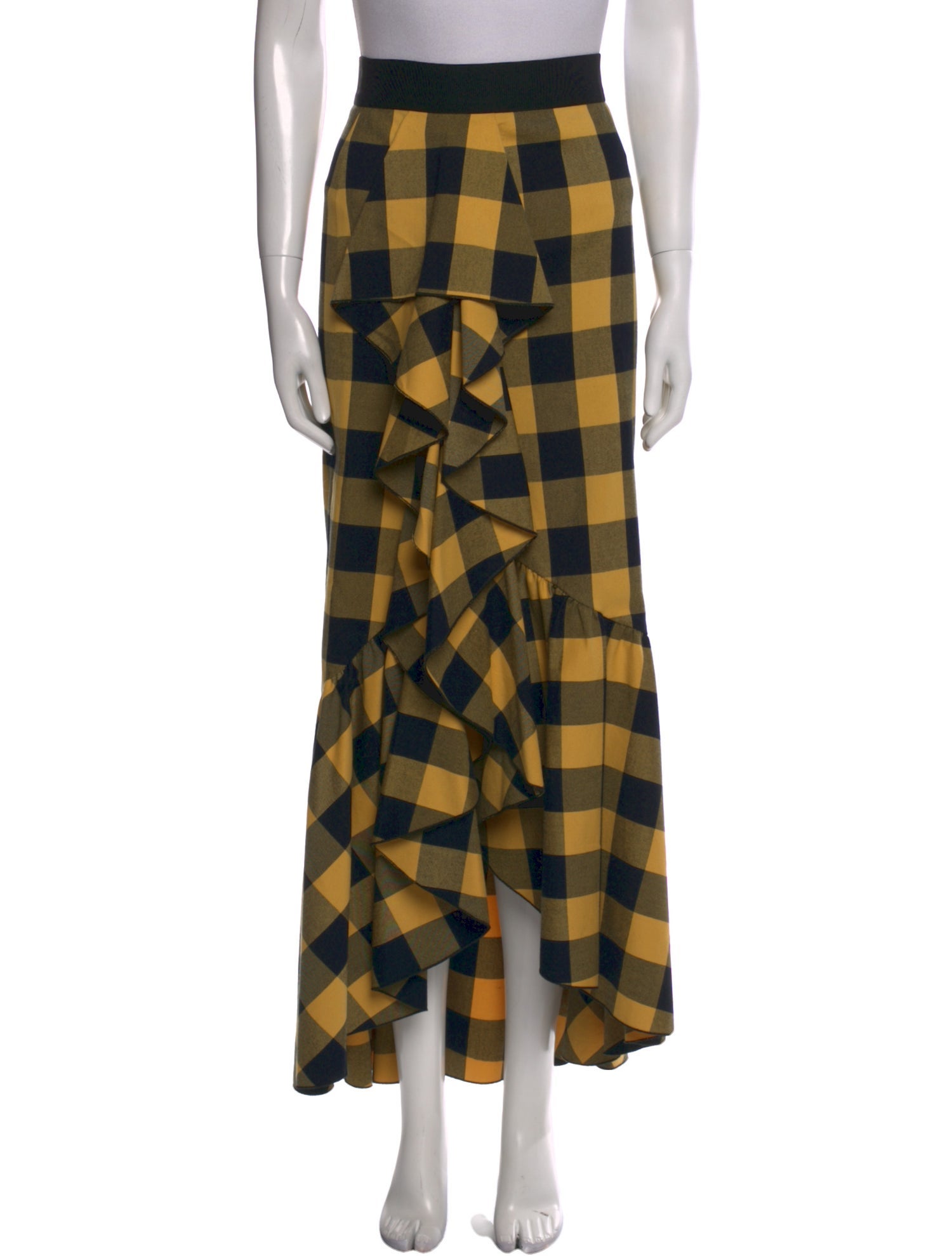 Alice + Olivia Plaid Print Midi Length Skirt