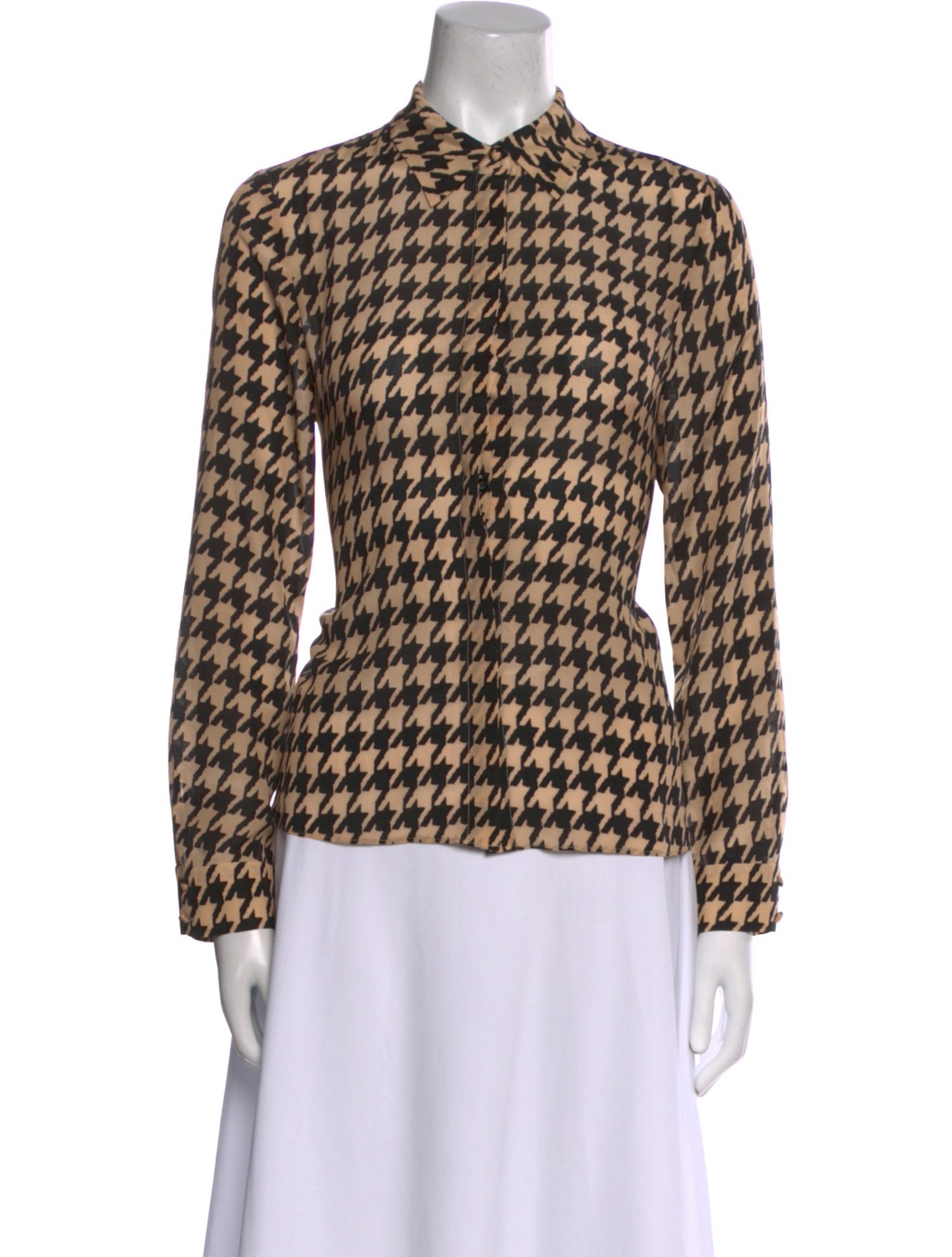 Alice + Olivia Silk Printed Button-Up Top