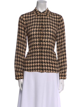 Alice + Olivia Silk Printed Button-Up Top