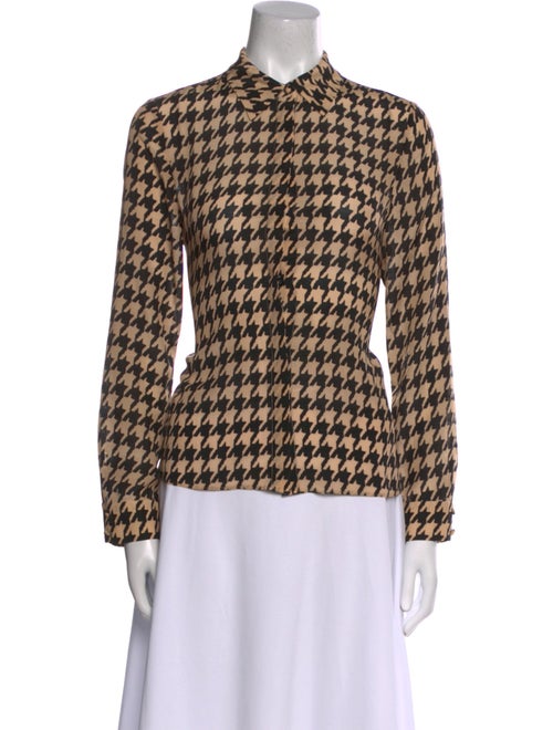 Alice + Olivia Silk Printed Button-Up Top