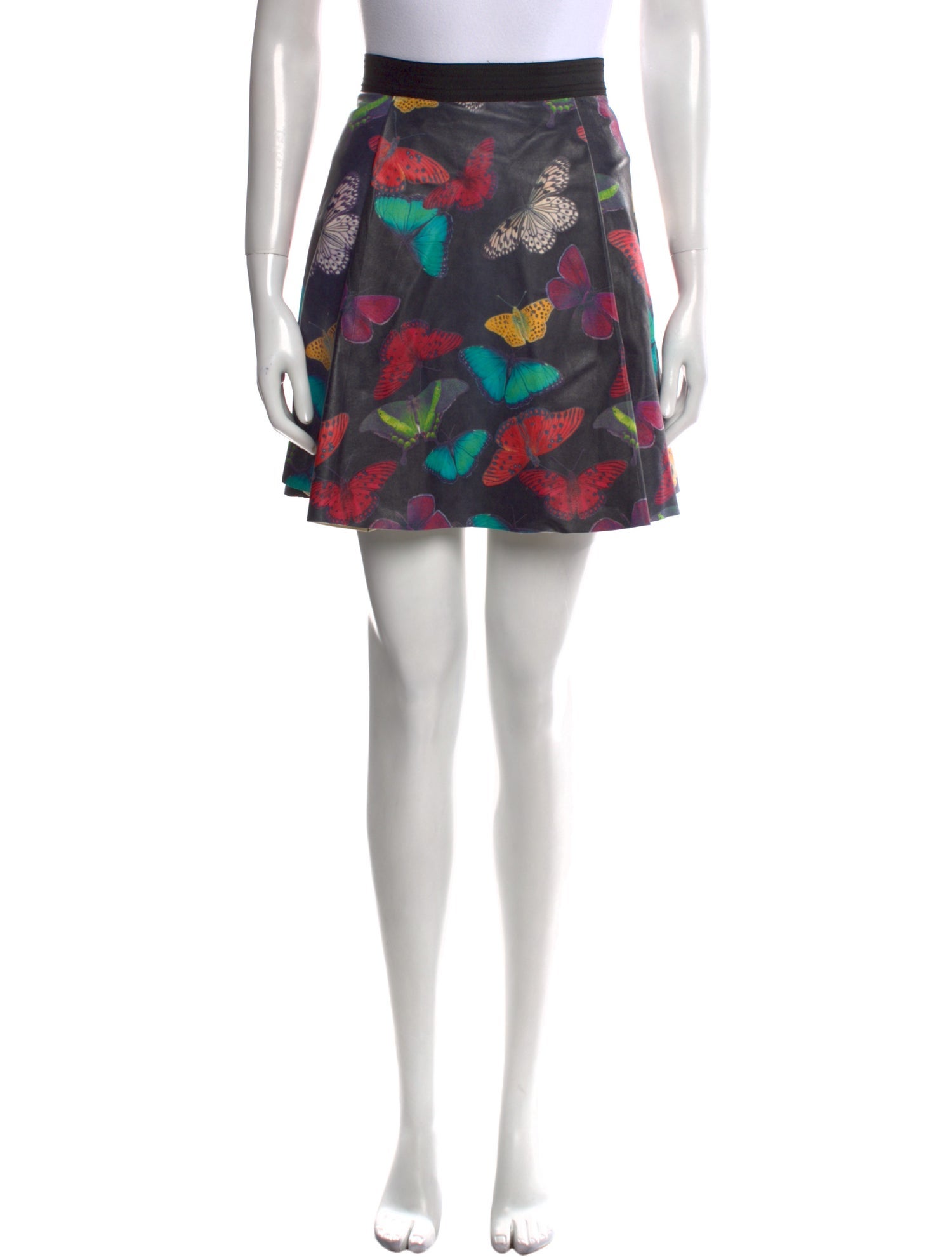 Alice + Olivia Lamb Leather Mini Skirt