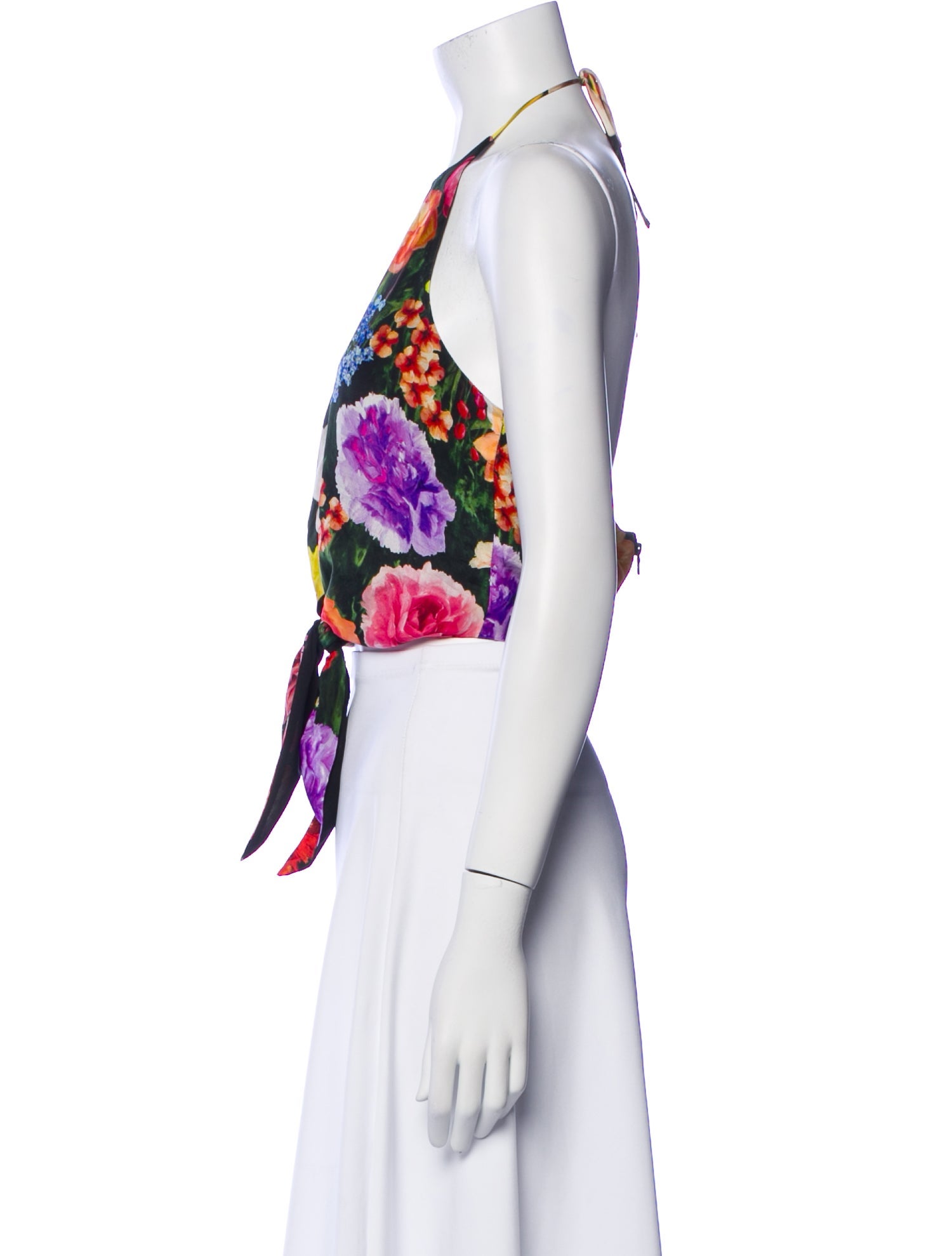 Alice + Olivia Silk Floral Print Crop Top