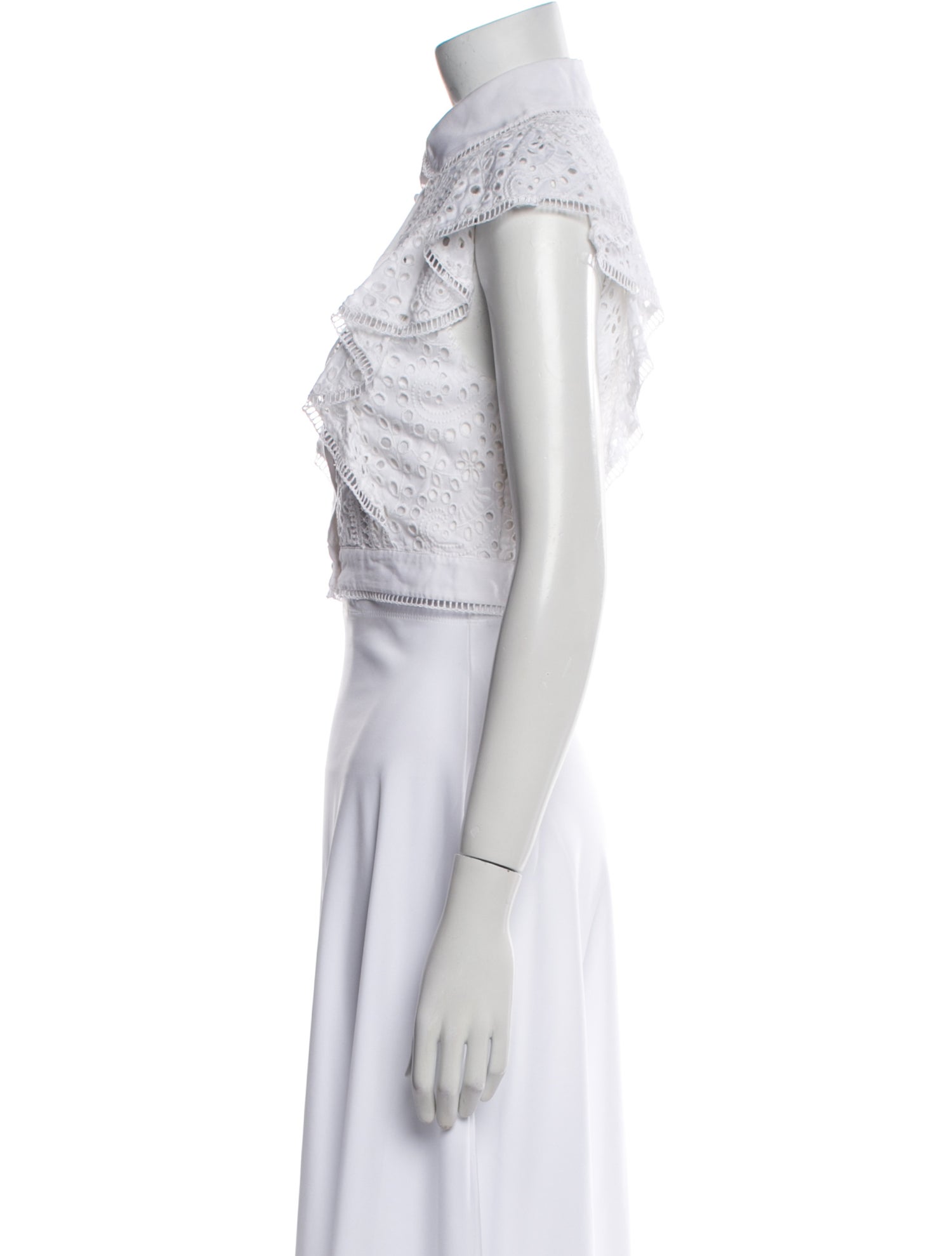 Alice + Olivia Mock Neck Short Sleeve Crop Top