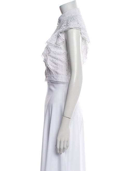 Alice + Olivia Mock Neck Short Sleeve Crop Top