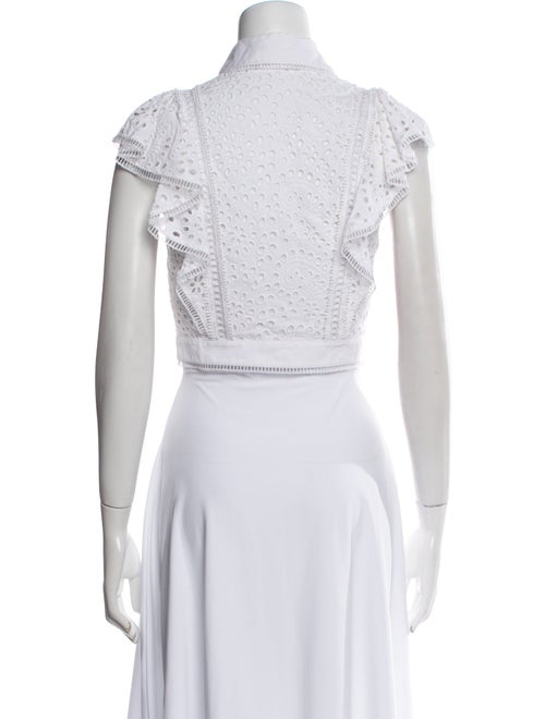 Alice + Olivia Mock Neck Short Sleeve Crop Top