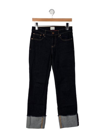 Alice + Olivia Mid-Rise Straight Leg Jeans