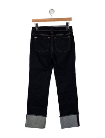 Alice + Olivia Mid-Rise Straight Leg Jeans