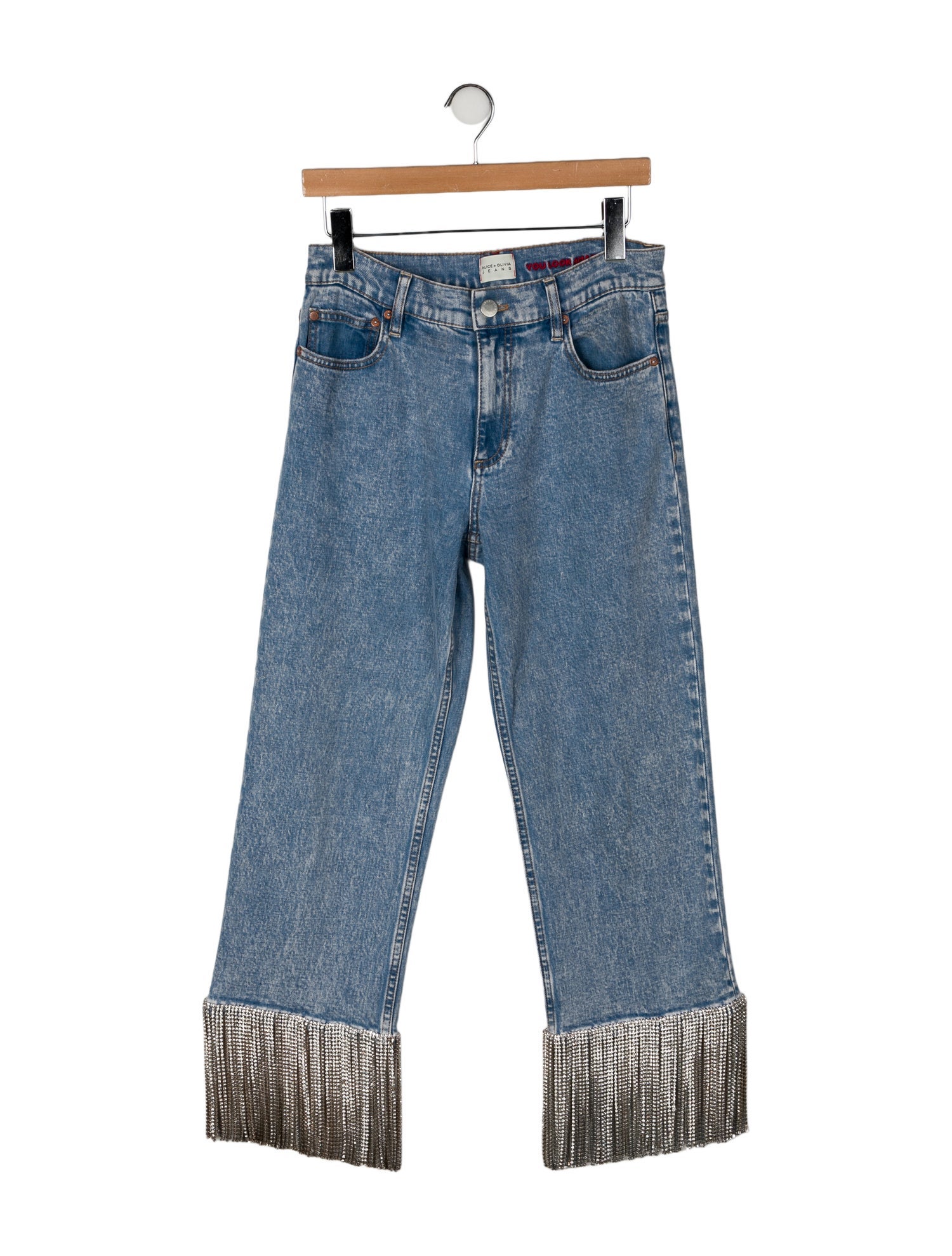 Alice + Olivia Mid-Rise Wide Leg Jeans
