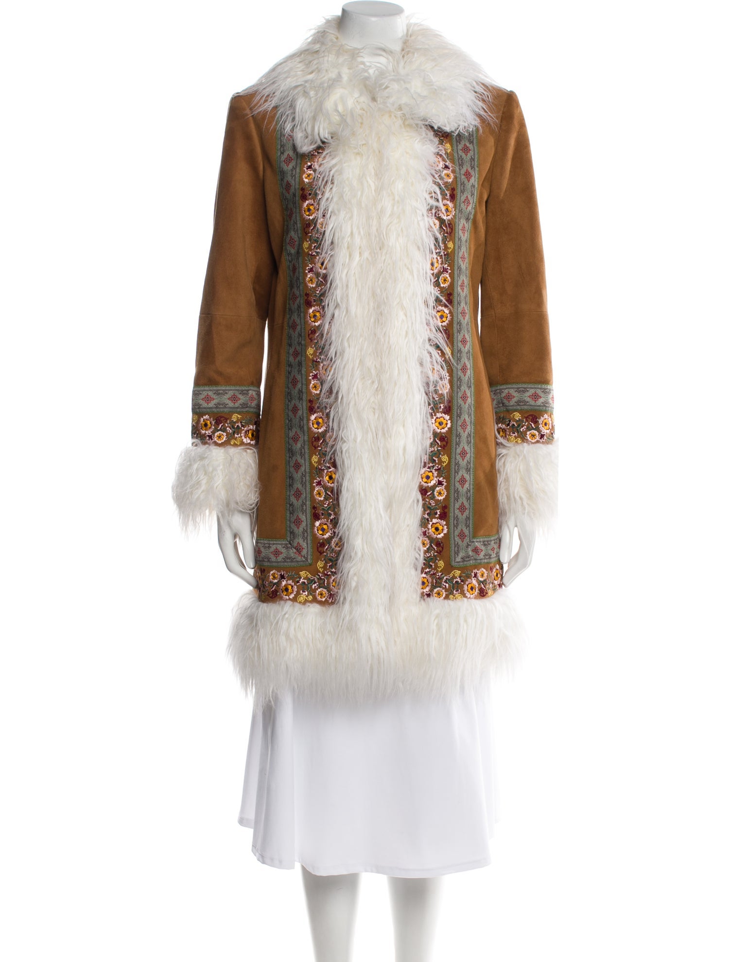 Alice + Olivia Goat Leather Faux Fur Coat