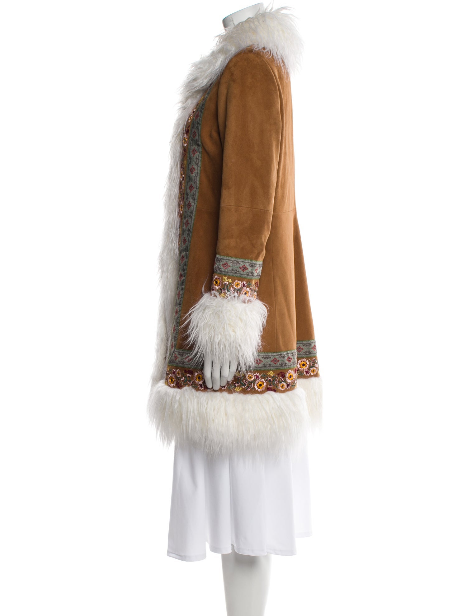 Alice + Olivia Goat Leather Faux Fur Coat