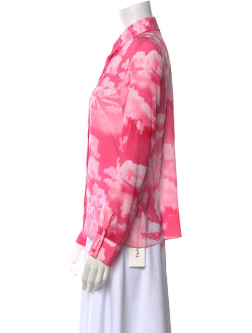 Alice + Olivia Silk Tie-Dye Print Button-Up Top
