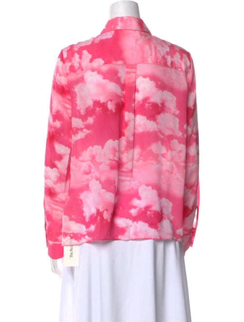 Alice + Olivia Silk Tie-Dye Print Button-Up Top