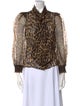 Alice + Olivia Animal Print Three-Quarter Sleeve Blouse
