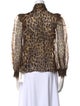 Alice + Olivia Animal Print Three-Quarter Sleeve Blouse