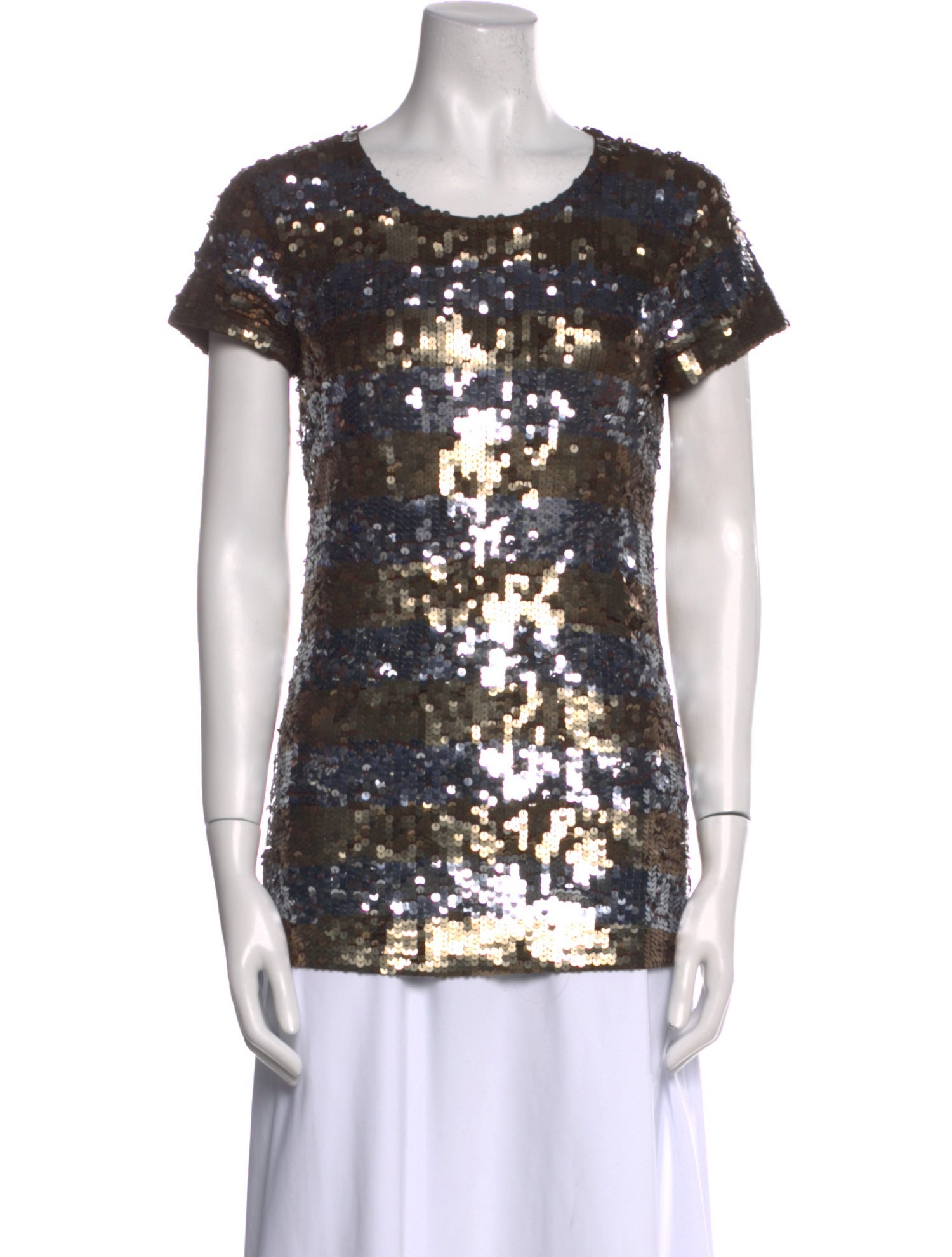 Alice + Olivia Printed Scoop Neck T-Shirt