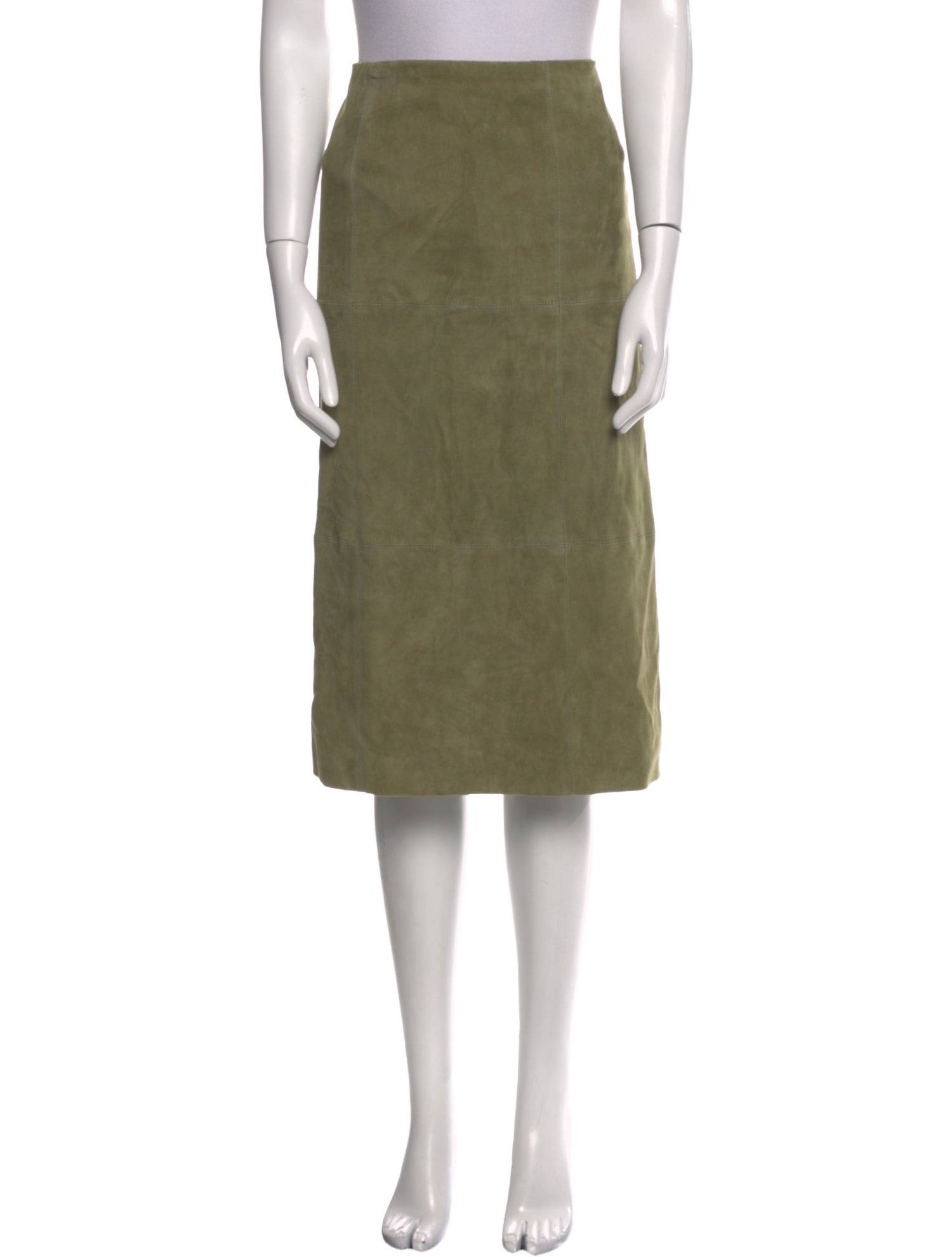 Alice + Olivia Lambskin Knee-Length Skirt