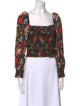 Alice + Olivia Floral Print Square Neckline Crop Top