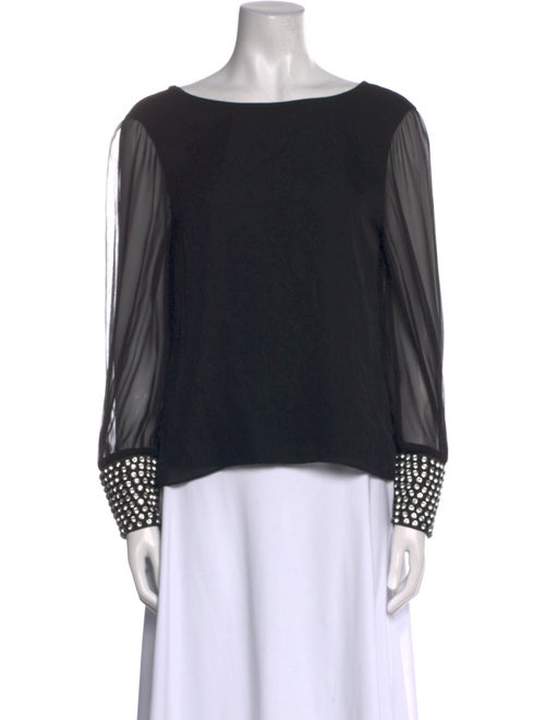 Alice + Olivia Silk Bateau Neckline Blouse