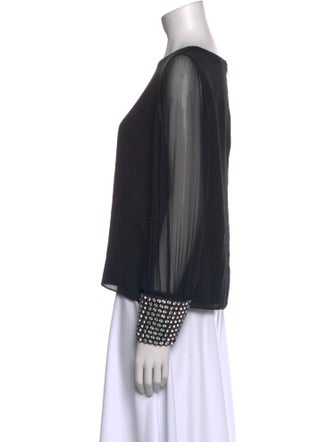 Alice + Olivia Silk Bateau Neckline Blouse