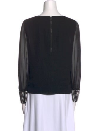 Alice + Olivia Silk Bateau Neckline Blouse