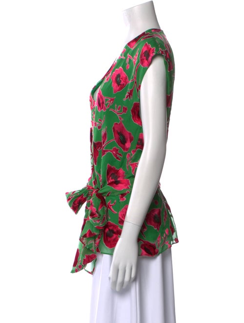 Alice + Olivia Printed V-Neck Blouse